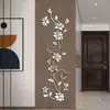 Pegatinas de Pared para Espejo con Flores de Rosa de Collage Transfronterizo Pegatinas de Pared Acrílicas Autoadhesivas para Sala de Estar, Dormitorio, Fondo de TV y Decoración de Entrada