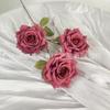 3 Cabezas de Rosas Cappuccino Flores Artificiales para Boda, Arreglo Floral de Boda de Rosas Manta, Decoración Suave para Hogar Hotel