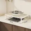 Tampa de fogão a gás de cozinha, suporte para fogão de indução, protetor de fogão a gás, bancada elevada para colocar panelas e preparar alimentos, prateleira de armazenamento