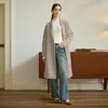 Bargain de liquidación Abrigo de lana de manga larga para mujer Otoño e Invierno, Estilo minimalista cálido, Cárdigan extralargo