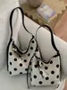 Bolso de Lunares de Diseño Casual de Nicho para Mujer 2026 Nuevo Bolso Ligero Versátil de Hombro Cruzado Bolso de Lona Bolso Cubo
