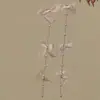 Presilha de cabelo com fita de pérola em formato de laço longo corrente de cabelo lateral feminina presilha de temperamento presilha para rabo de cavalo presilha de cabelo com fita embelezada