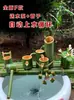 Sistema de Circulación de Filtración para Acuario de Peces Cerámico Modelo F Flujo de Agua de Bambú Dispositivo de Flujo de Agua Automático Flujo de Agua de Tubo de Bambú Adorno para Mejorar la Fortuna