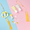 Guirnalda de Coche de Acrílico Colgante Pegamento de Crema Paquete de Materiales DIY Joyería Hecha a Mano Accesorios Pequeños Decoración de Anillo de Ratán