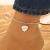 Joias transfronteiriças simples tornozeleira de amor de camada dupla moda Boêmia tornozeleira em forma de coração ornamentos para o pé de praia atacado