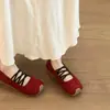Bailarinas de cordones estilo francés para mujer, nuevo modelo otoño 2026, zapatos Mary Jane de suela blanda para combinar con faldas, adecuados para ir al trabajo