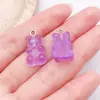 Accesorios Súper Lindos de Resina Morada de Dibujos Animados Joyería DIY Llavero Collar Pendientes Estrella de Cinco Puntas Corazón Arcoíris Colgante Pequeño