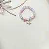 Novo Pulseira Colorida de Liga de Cristal com Contas de Desenho Animado Fofa para Estudantes Femininas Pulseira de Vidro Atacado