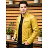 Chaqueta de Cuero Sintético Ajustada para Hombre con Cuello Alto, Chaqueta de Motociclista, Ropa Exterior Casual de Moda para Primavera y Otoño, Nueva Chaqueta de Cuero Transfronteriza