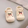Sandalias Cerradas para Niñas de Primavera y Verano, Zapatos para Caminar de Bebé con Velcro, Zapatos de Bebé Cerecita, Zapatos de Princesa con Corte Hueco y Suela Suave