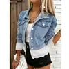 Abrigo azul para mujer de talla estándar, con incrustaciones de encaje, sencillo, elegante y atractivo