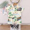 Traje de Verano Transfronterizo para Niños 2025 Ropa de Playa Hawaiana para Niños de 0 a 4 Años Camisa de Niño Conjunto de Dos Piezas para Viaje