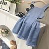 Vestido de verão 2024 Alça Roupas infantis Verão Novas meninas Bebê Saia Estilo ocidental Saia jeans coreana