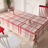 Nuevo Mantel de Estilo de Alta Gama con Caída, Impermeable, Resistente al Aceite, Lavable, Mantel de PVC con Estampado de Pepita de Perro Rojo