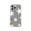 La funda de espejo con estrella de cinco puntas de estilo dulce y fresco más vendida de temu para iPhone 16 Pro Max, funda de teléfono con espejo de maquillaje de lujo ligero para mujer