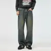 Ropa de Hombre Fengshe / 2026 Primavera y Otoño Nuevo Jeans Vintage de Corte Holgado Ligeramente Acampanado para Hombre Pantalones Largos de Calle