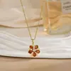 Colar para Mulheres, Flor de Zircônia Bauhinia Giratória da Moda Nicho Moda Novo Design Pingente Titânio Aço Colar de Temperamento