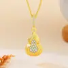 Popular collar de calabaza de esmalte en Xiaohongshu, cadena para la clavícula de estilo chino retro de lujo ligero para mujer, regalo de alta gama para el Festival Qixi