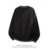 Outono de 2026 Novo Pulôver Masculino Gola Redonda Solto Color Block Manga Longa Camiseta Moda Jovem Camisa Básica Casual para Homens