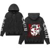 Comercio Exterior Lavado Viejo Vintage Sudadera con Capucha Cierre Impresión Demon Slayer Blade Hombres y Mujeres