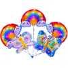 Verão cartoon arco-íris flor colorida borboleta clipe de mão vara balão parque barraca ao ar livre atividades atacado