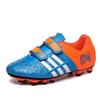 Zapatos de Fútbol Infantiles Ligeros Adolescente Velcro Alumno Tacos Clavos Triturados Suela Plana Zapatillas Bajas Zapatos de Entrenamiento