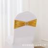 Capas Elásticas para Cadeiras de Hotel com Folha Dourada e Laço Decorativo, Arco de Flores para Casamento com Laço, Cadeiras Atacado Transfronteiriço