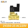 Válvula de solenoide neumática de 2 vías y 2 posiciones 2V025-08 válvula de control AC220V DC12V DC24V válvula normalmente cerrada