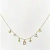 Collar Transfronterizo para Mujer con Temática Oceánica, 26 Letras, Estrella de Mar, Concha, Cola de Delfín, Colgante de Caracola, Joyería para Vacaciones de Verano en la Playa