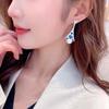 Elegantes pendientes de estilo industrial pesado, elegantes, europeos y americanos, exagerados y elegantes, al por mayor, con incrustaciones de cobre, diseño de circonitas, pendientes de perlas de gota de agua para mujer
