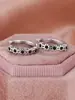 Pendientes de Plata de Ley S925 Europeos y Americanos Transfronterizos de Medio Círculo Pequeño de Circonio Pendientes Simples Dulces de Flor Fresca Nicho