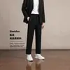 Pantalones Casuales Rectos Sueltos de Color Sólido para Hombre, de Seda de Hielo, con Caída, Versátiles, Delgados, de Alta Calidad, Talla Grande, Pantalones de Traje