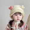 Chapéu de Lã para Bebê Outono e Inverno Super Fofo Cogumelo Pequeno com Cadarço Proteção para Orelhas Chapéu Quente para Bebê Inverno