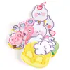 Parche de etiqueta bordada por computadora lindo animal de dibujos animados conejo pegatinas de bordado accesorios para ropa accesorios DIY etiqueta de tela pegatinas de tela