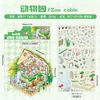 Pegatinas de paisajes 3D, kits DIY de escenas en miniatura, pegatinas de escenas de dibujos animados para álbumes de recortes, juguetes hechos a mano para aliviar el estrés