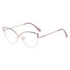 F93100 exportación mujer combinación de colores nuevo anti-luz azul miopía lente plana marco de gafas transfronterizo ojo de gato marco hueco