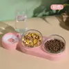 Venta al por mayor transfronteriza de tazones para gatos, tazones para perros, dispensador automático de agua, comedero de tres tazones anti-derrames, bebedero, suministros para mascotas, productos para gatos