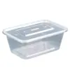 Caixa de almoço descartável caixa de embalagem para levar retangular transparente espessa com tampa caixa de arroz plástico caixa de fast food barraca comercial