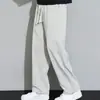 Pantalones Casuales de Seda de Hielo para Hombre, Estilo Delgado de Verano, Nuevo Modelo 2026, Pierna Recta Suelta, Secado Rápido, Pantalones Largos de Pierna Ancha con Caída para Verano