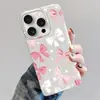 Adecuado para funda de teléfono Huawei Mate80ProMax, pulsera Honor X70 de moda, Nova15 con lazo rosa y blanco