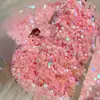 Múltiples Tipos de Lentejuelas, Brillantina de Colores de Forma Irregular, Accesorios Decorativos con Pegamento Multicolores, Polvo de Brillantina Láser de Estrella de Cinco Puntas para Manualidades