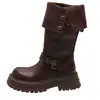 Botas altas de tacón grueso y suela gruesa estilo retro británico Maillard para mujer, novedad otoño e invierno 2026, botas de montar adelgazantes de caña alta