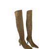 6625-5~Botas Dobráveis de Uso Duplo~Botas de Salto Alto Bico Fino Estilo Francês Acima do Joelho para Mulheres 2024 Novo Estilo