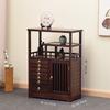Huali Madera Pabellón Duobao Gabinete de Almacenamiento de Té Estante de Exhibición Gabinete de Té Madera Sólida Estante Antiguo Multicapa Gabinete para Pastel de Té Pu'er