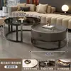 Mesa de té redonda de pizarra estilo italiano de alta gama para uso doméstico en salas de estar pequeñas, juego de mesas moderno minimalista de lujo ligero