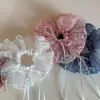 YHJ Accesorios para el Cabello Nuevo Encaje Malla Punto Polar Cinta Lazo Lazo Grande Bol Femenino Cuerda de Atar Dulce Anillo para el Cabello Elegante