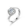 Comércio exterior transfronteiriço AliExpress anel feminino redondo cor diamante zircônia face larga anel feminino ao vivo fábrica de suprimentos de joias explosões