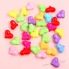 Cuentas Transparentes de Color Sólido en Forma de Corazón de Acrílico, Accesorios Hechos a Mano para Cadena de Teléfono Móvil DIY, Pulseras, Collares y Joyería