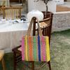 Suministro Transfronterizo Bolsa de Paja de Verano de Gran Capacidad Bolso de Hombro Estilo Ins Bolso Tote Bolsa Tejida a Mano Nicho