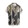 Camisa de Verano de Manga Corta para Hombre, Europea y Americana, Nueva, con Impresión 3D, Casual, Sin Planchar, Transpirable, Cuello de Solapa
